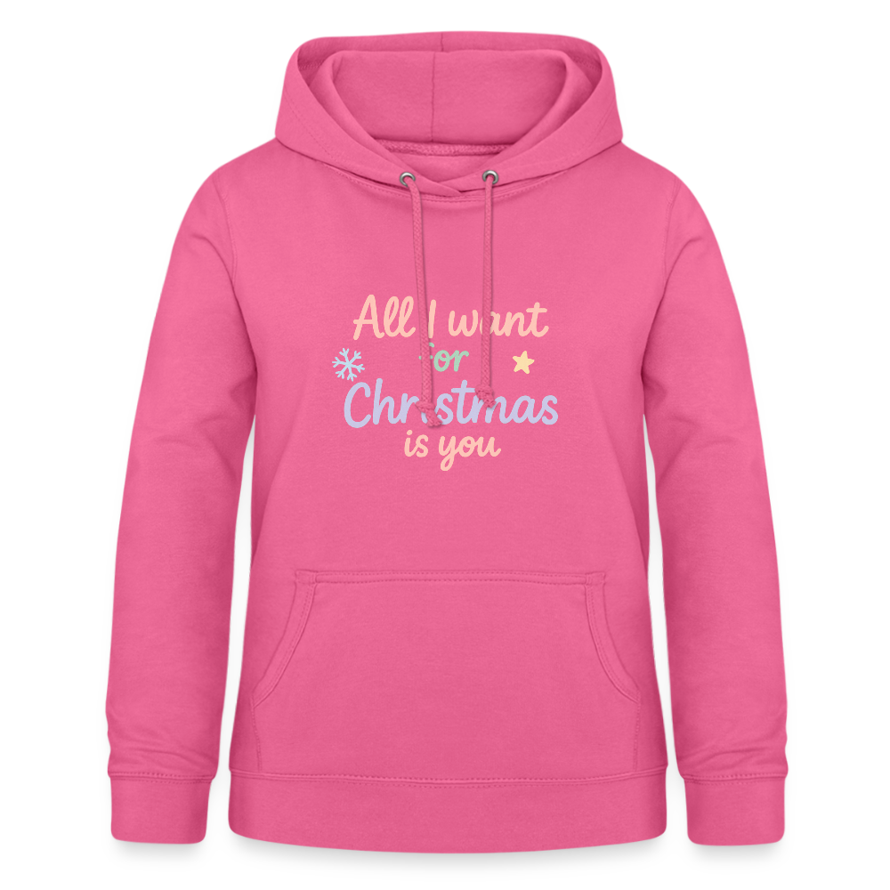 Frauen Hoodie "All I want for Christmas" - Pink