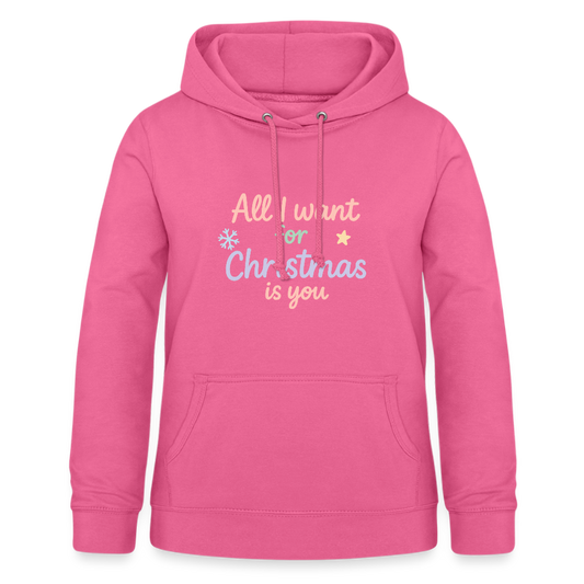 Frauen Hoodie "All I want for Christmas" - Pink