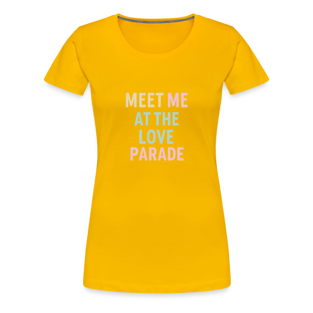 Frauen Premium T-Shirt "loveparade" - Sonnengelb
