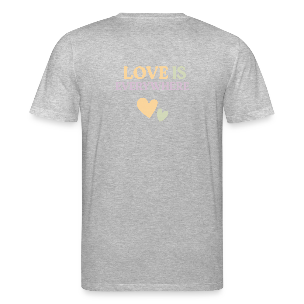 Unisex Bio-T-Shirt "Love is everywhere" - Grau meliert