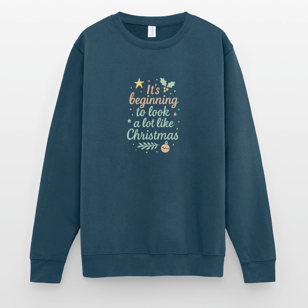 Unisex Pullover "It's beginning to look like Christmas" - Indigoblau