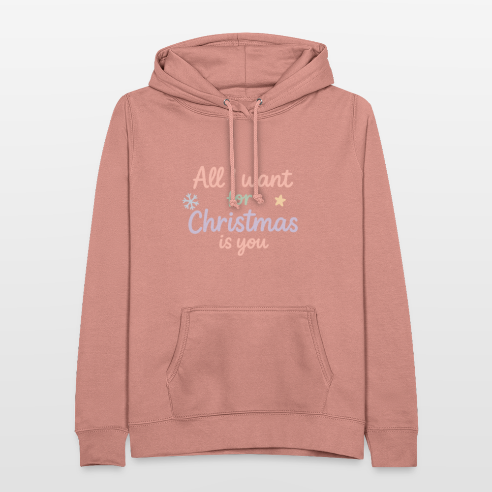 Frauen Hoodie "All I want for Christmas" - Altrosa