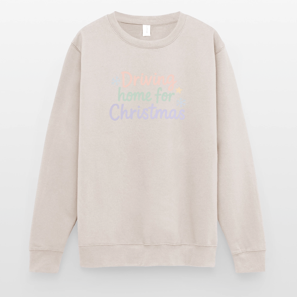 Unisex Pullover "Driving home for Christmas" - Sand