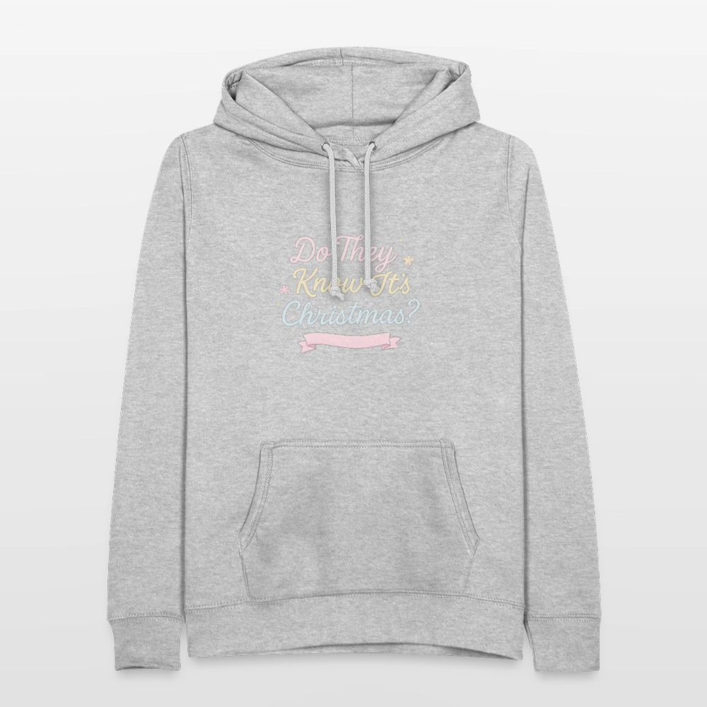 Frauen Hoodie "Do They Know It's Christmas?" - Hellgrau meliert