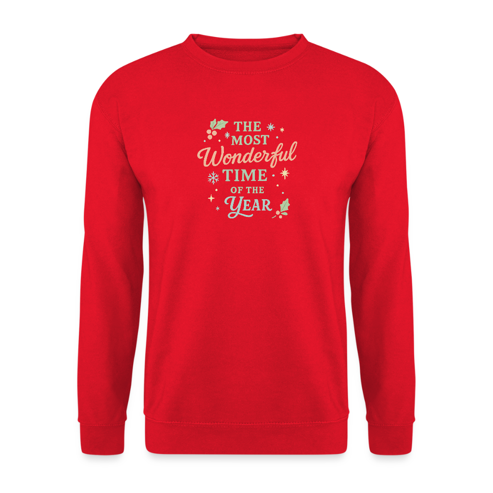 Unisex Pullover "The Most Wonderful Time" - Rot