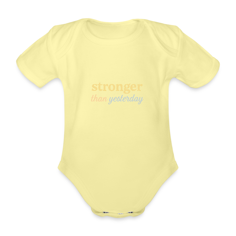 Baby Bio-Kurzarm-Body "stronger" - Hellgelb