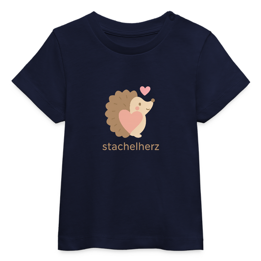 Baby Bio-T-Shirt "Igel" - Navy