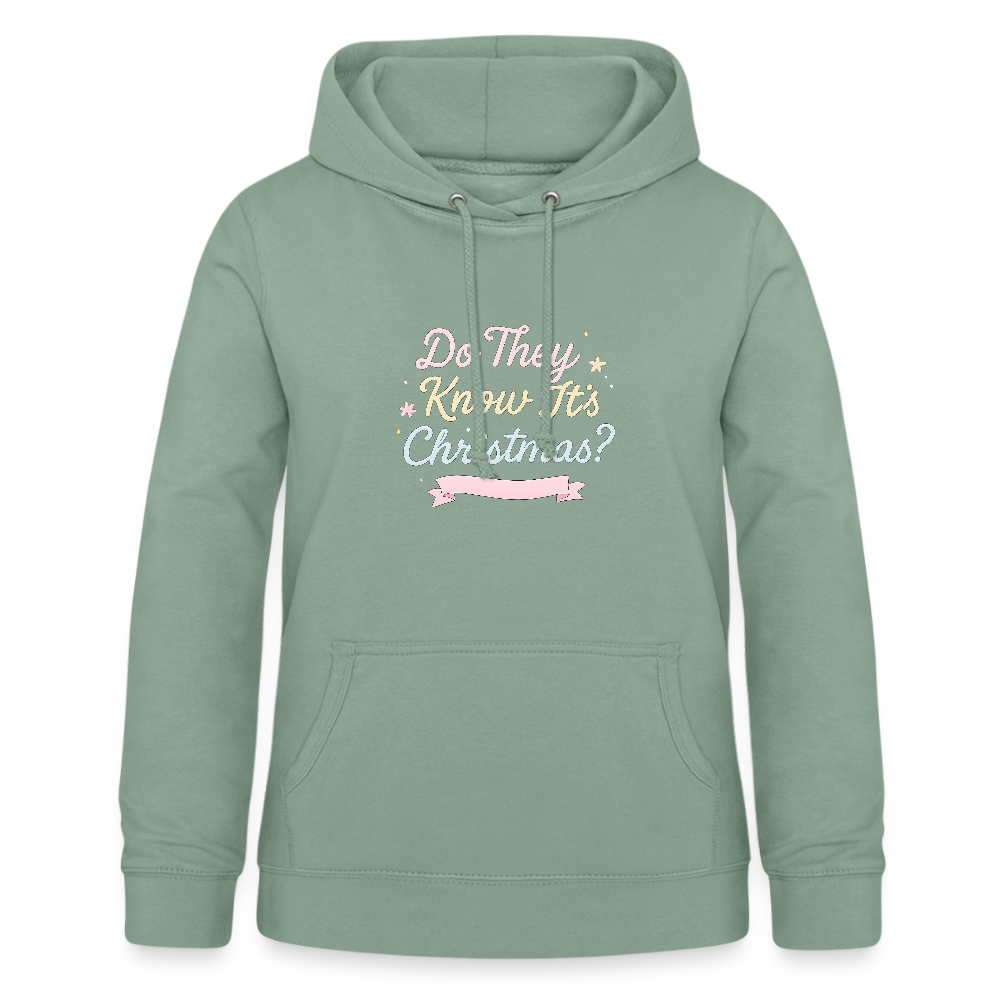 Frauen Hoodie "Do They Know It's Christmas?" - Graugrün