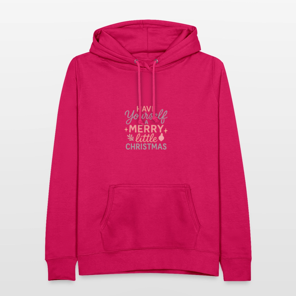 Frauen Hoodie "Have Yourself a Merry Little Christmas" - dunkles Pink