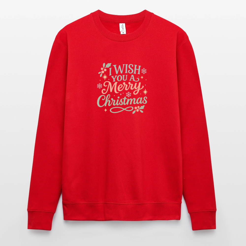 Unisex Pullover "I wish you a Merry Christmas" - Rot
