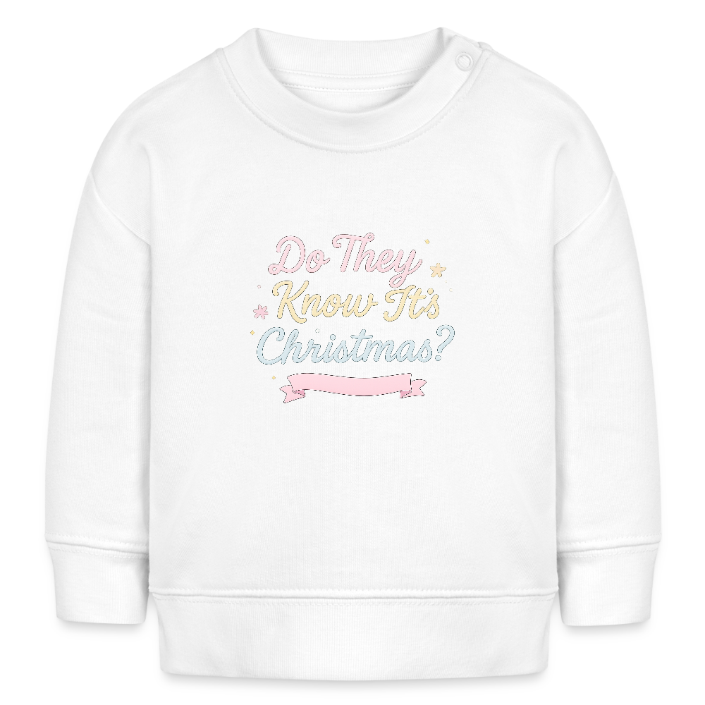 Bio-Sweatshirt "DoThey Know It's Christmas?" - Weiß