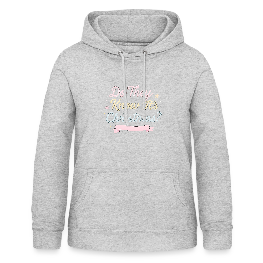 Frauen Hoodie "Do They Know It's Christmas?" - Hellgrau meliert