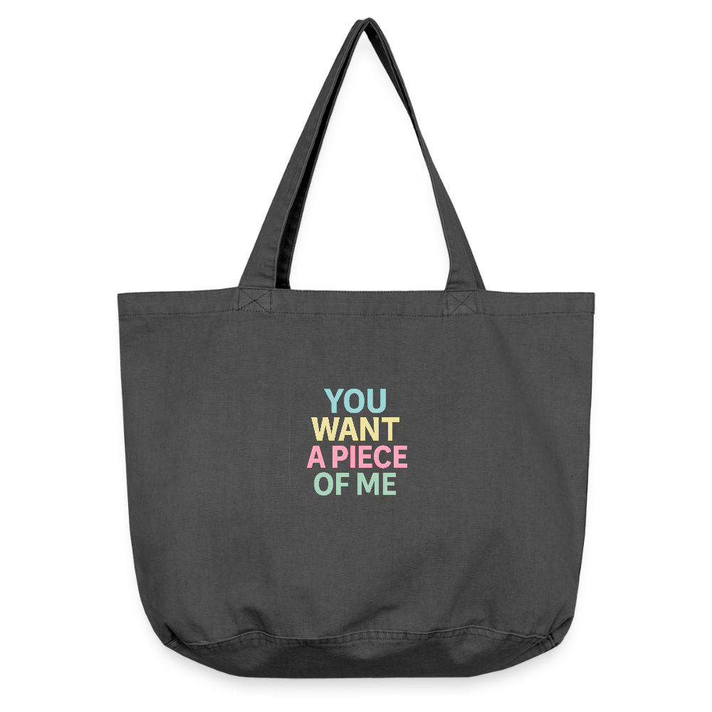 Vintage-Washed Shopper "piece of me" - Vintage Schwarz
