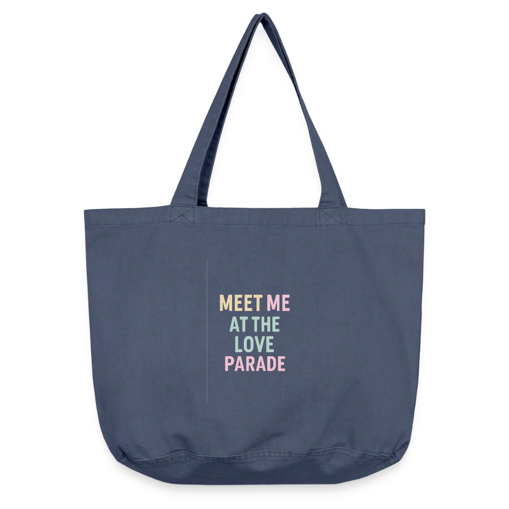 Vintage-Washed Shopper "loveparade" - Vintage Denim