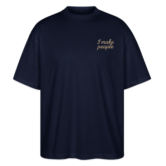 Oversized Shirt "make people" - Navy