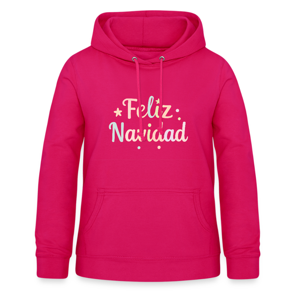 Frauen Hoodie "Feliz Navidad" - dunkles Pink