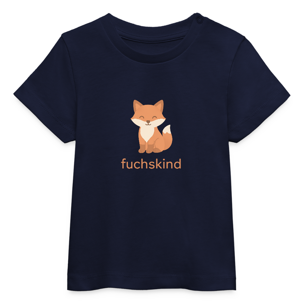 Baby Bio-T-Shirt "Fuchs" - Navy