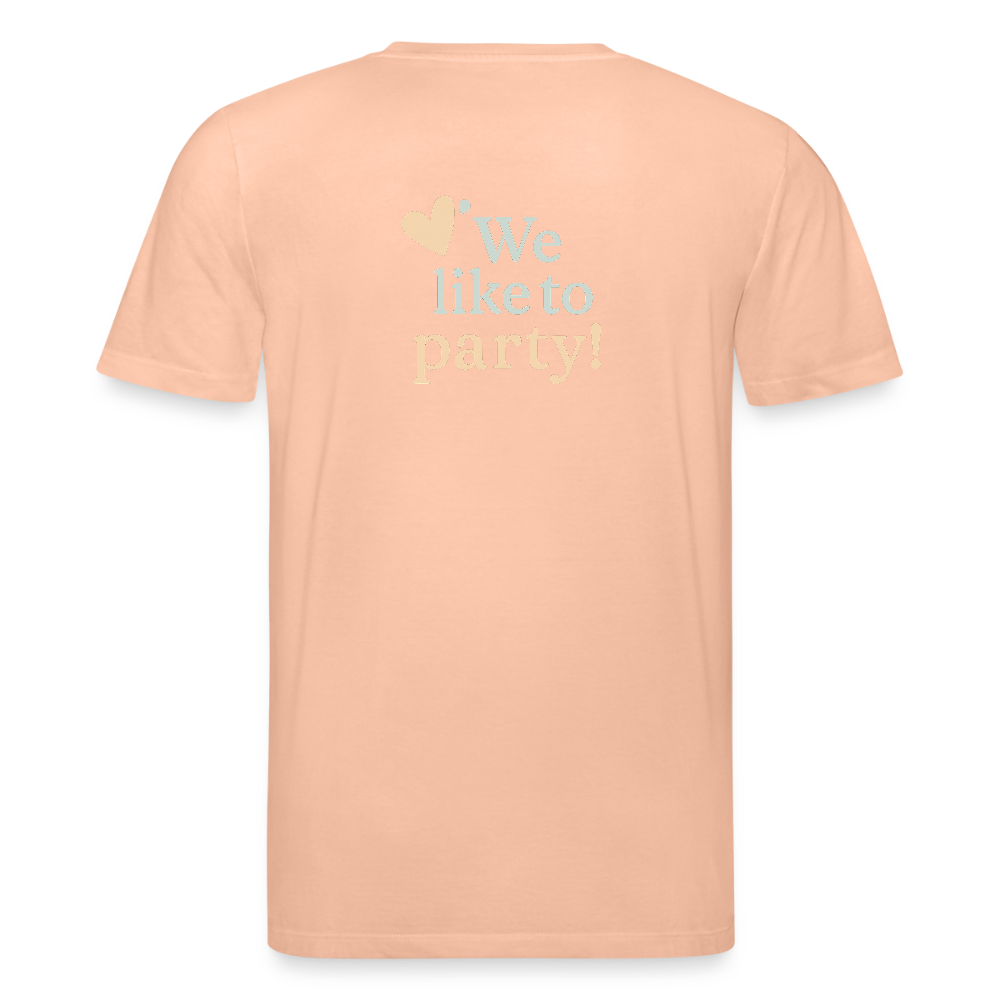 Unisex Bio-T-Shirt "We like to party!" - Pfirsich