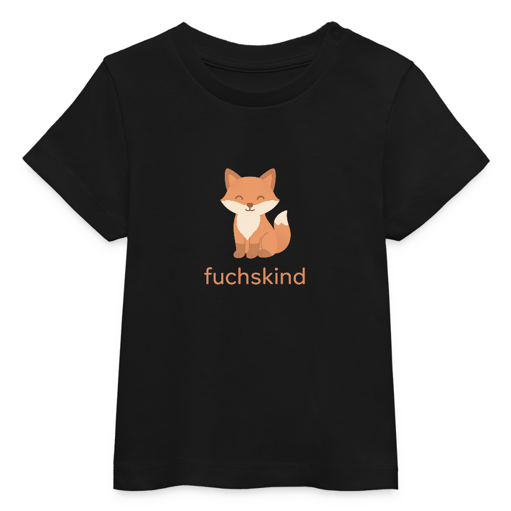 Baby Bio-T-Shirt "Fuchs" - Schwarz