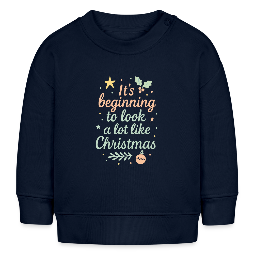 Kids Bio-Sweatshirt "It's beginning to look like Christmas" - Navy