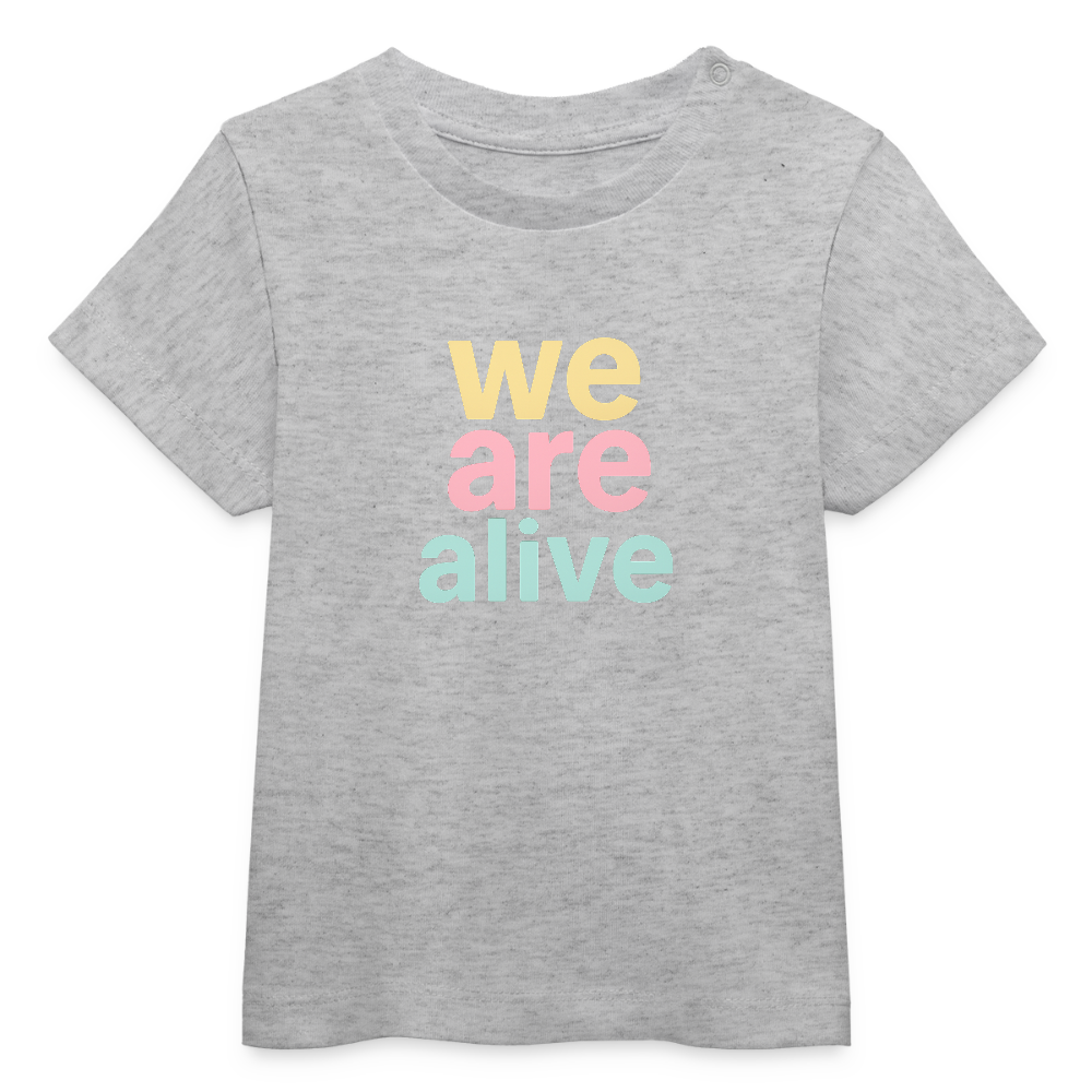 Baby Bio-T-Shirt "we are alive" - Grau meliert