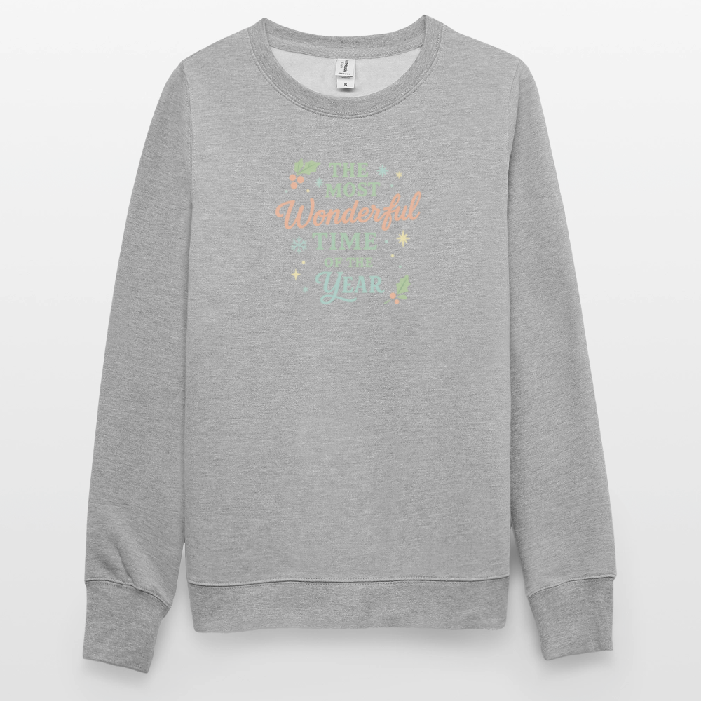Unisex Pullover "The Most Wonderful Time" - Weißgrau meliert