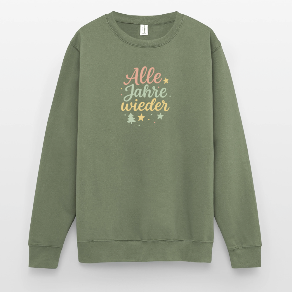 Unisex Pullover "Alle Jahre wieder" - Armeegrün