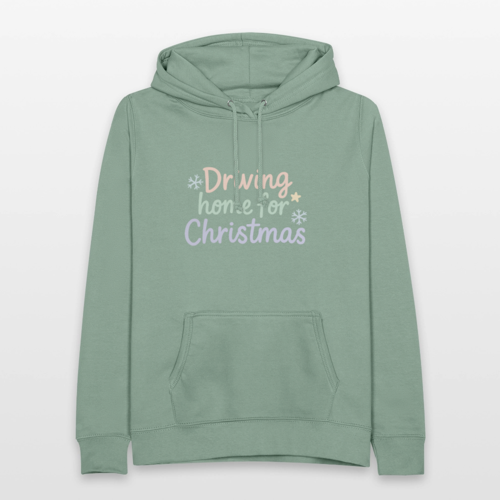 Frauen Hoodie "Driving home for Christmas" - Graugrün