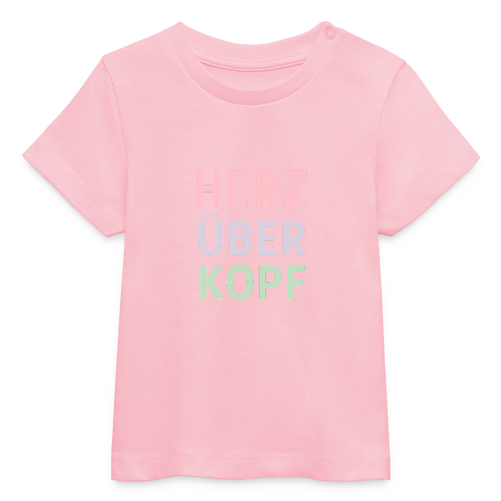 Baby Bio-T-Shirt "Herz über Kopf" - Hellrosa