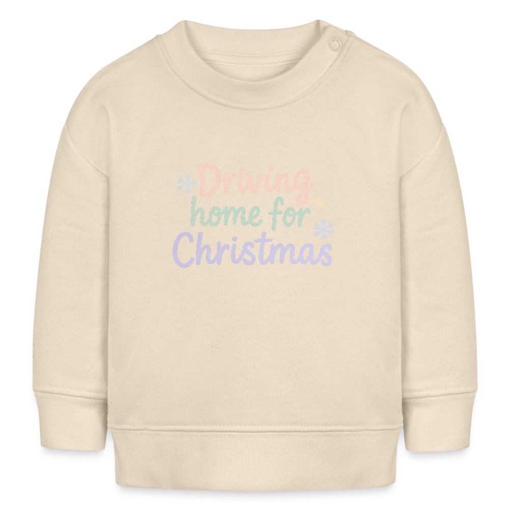 Bio-Sweatshirt "Driving home for Christmas" - Weißgrau