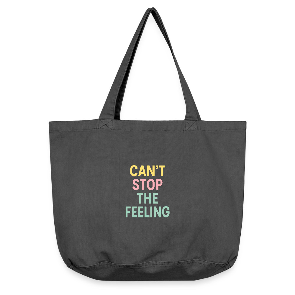 Vintage-Washed Shopper "can't stop the feeling" - Vintage Schwarz