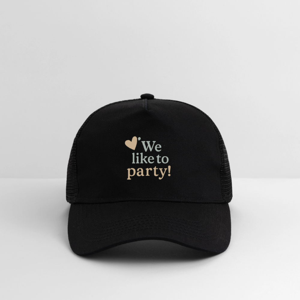 Cap "We like to party!" - Schwarz/Schwarz
