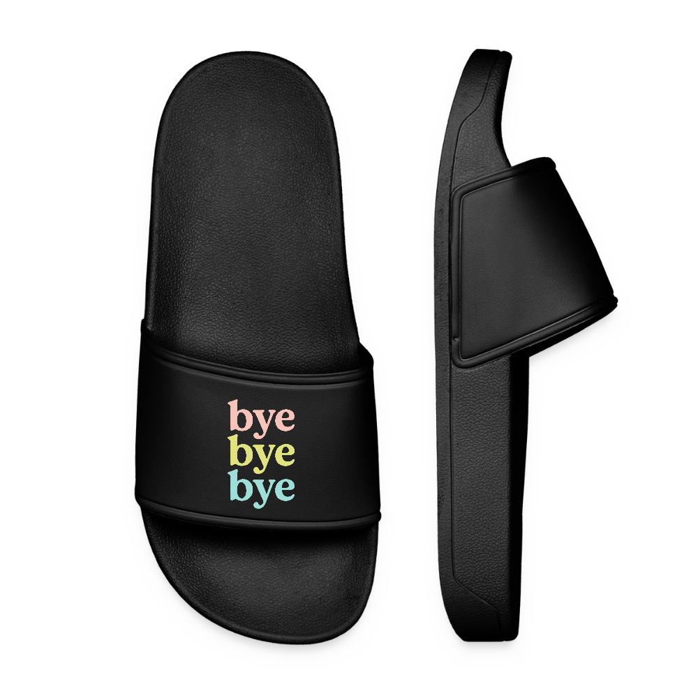 Frauen Badelatschen "bye bye bye" - Schwarz