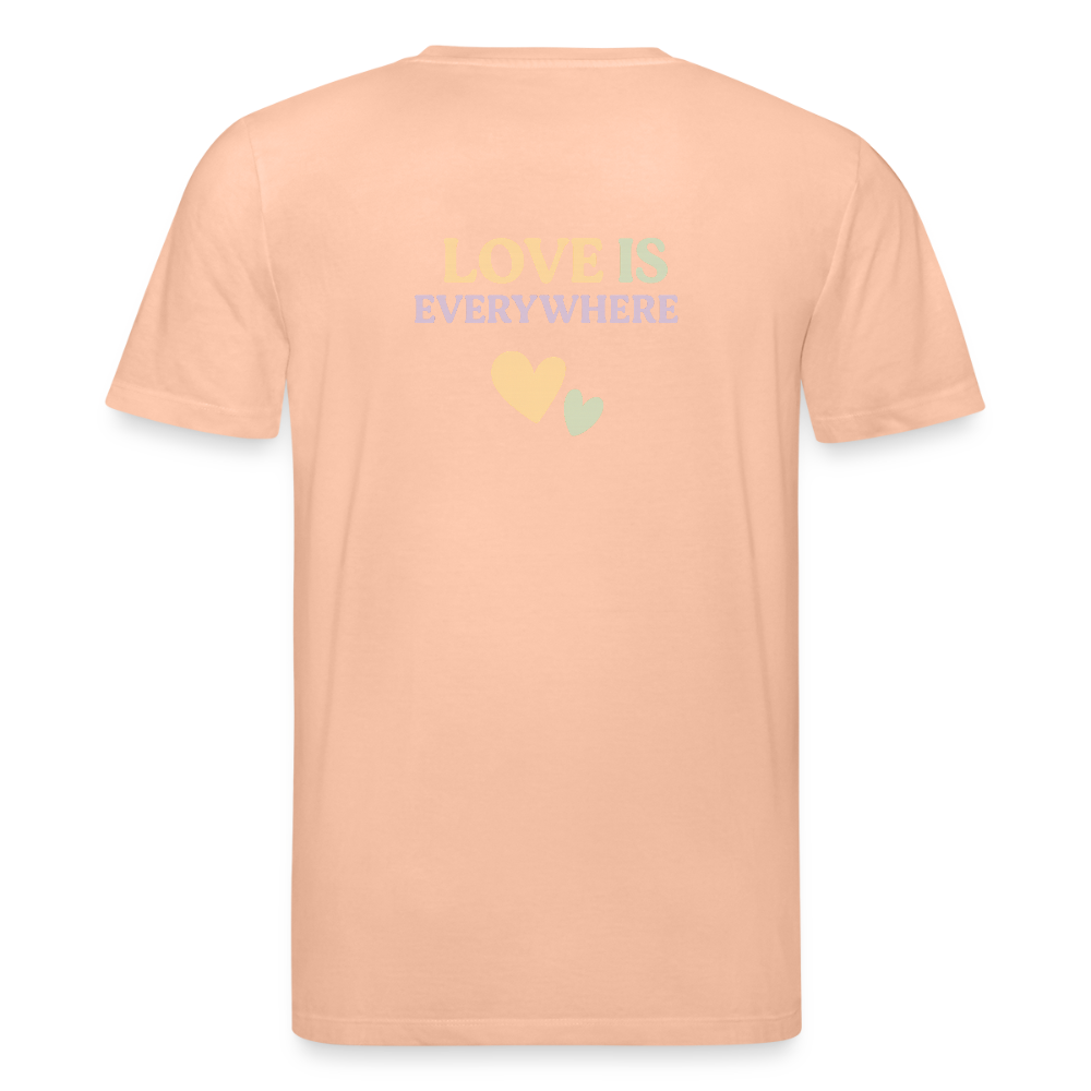 Unisex Bio-T-Shirt "Love is everywhere" - Pfirsich