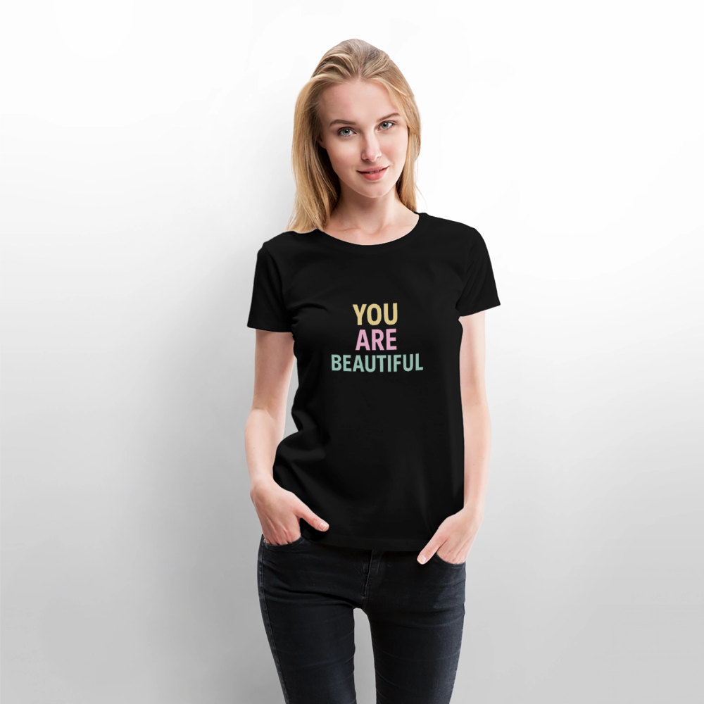Frauen Premium T-Shirt "beautiful" - Schwarz