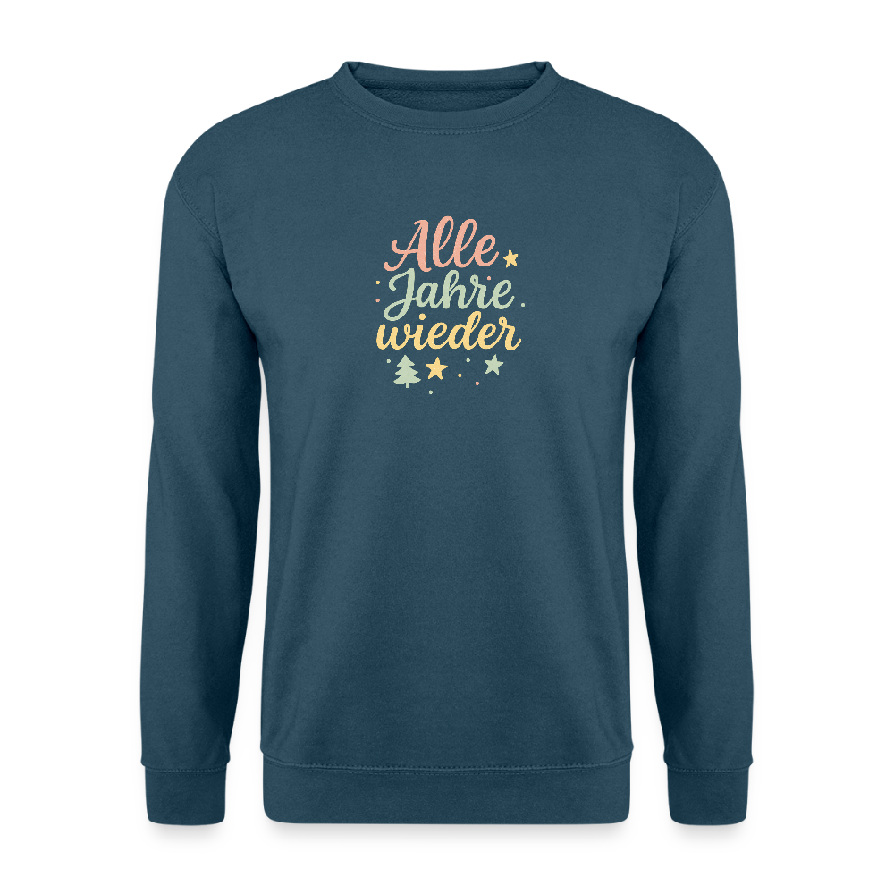 Unisex Pullover "Alle Jahre wieder" - Indigoblau