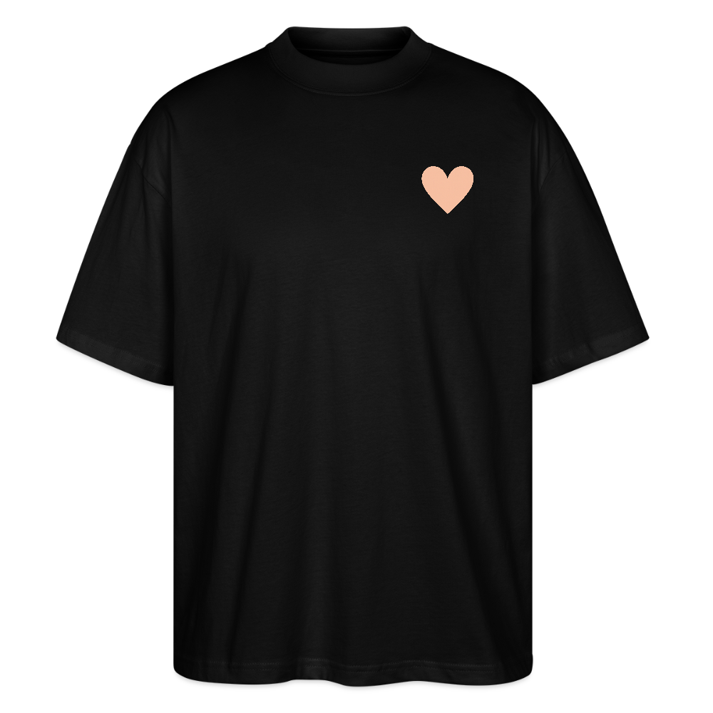Oversized Shirt "Herz Wannabe Girl" - Schwarz