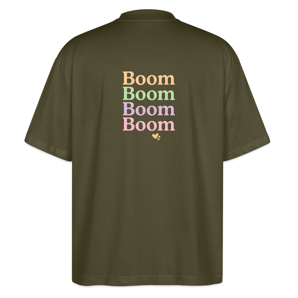 Oversized Shirt "Boom Boom Boom Boom" - Khaki