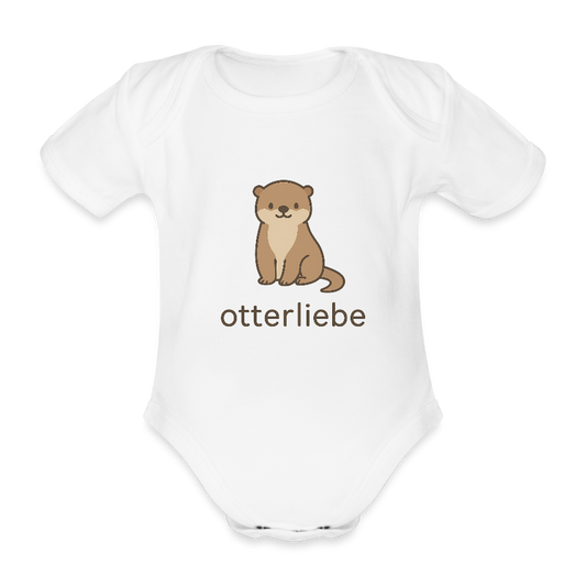 Baby Bio-Kurzarm-Body "Otter" - Weiß