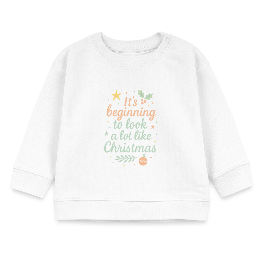 Kids Bio-Sweatshirt "It's beginning to look like Christmas" - Weiß