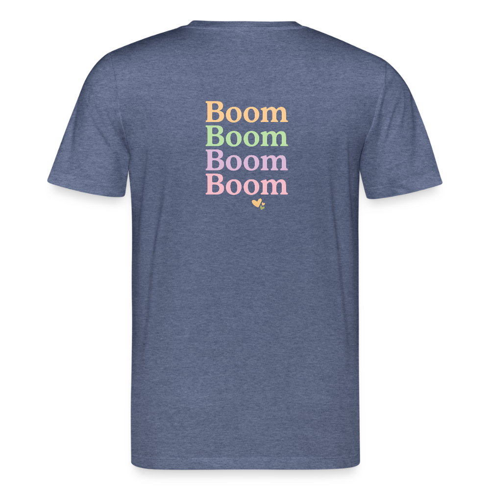 Unisex Bio-T-Shirt "Boom Boom Boom Boom" - Dunkelblau meliert