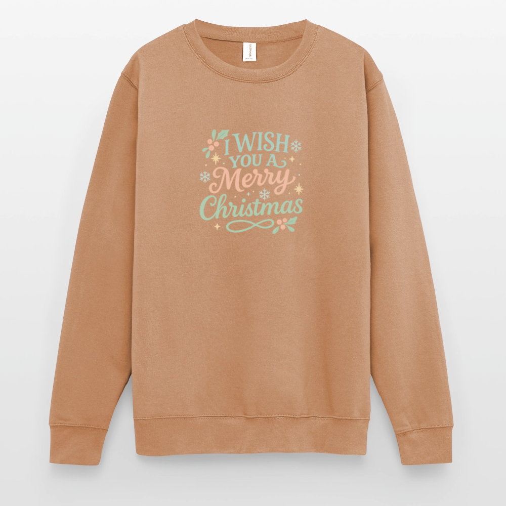 Unisex Pullover "I wish you a Merry Christmas" - Mocca