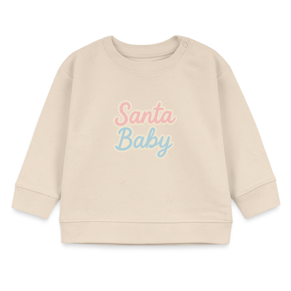 Kids Bio-Sweatshirt "Santa Baby" - Weißgrau