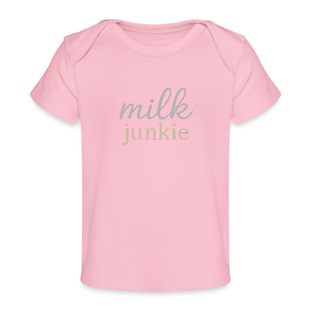 Baby Bio-T-Shirt "milk junkie" - Hellrosa