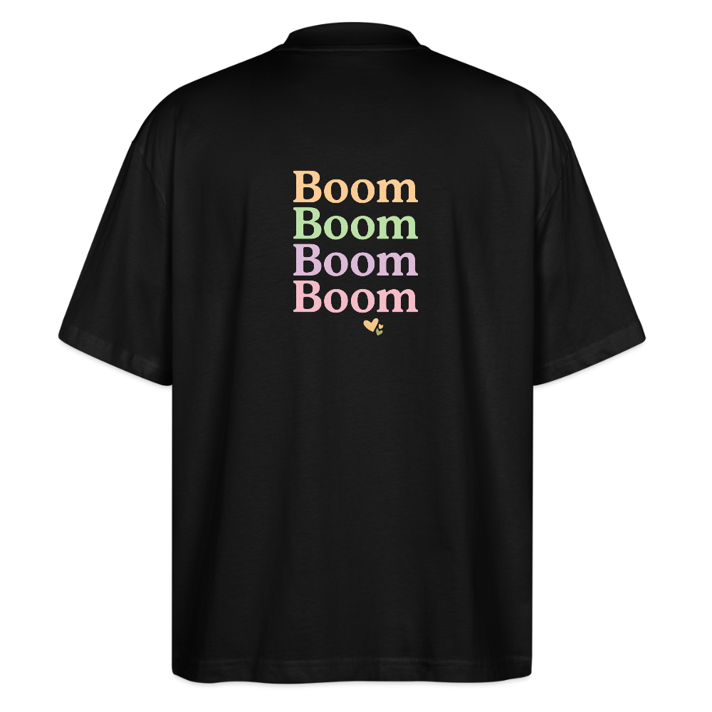 Oversized Shirt "Boom Boom Boom Boom" - Schwarz