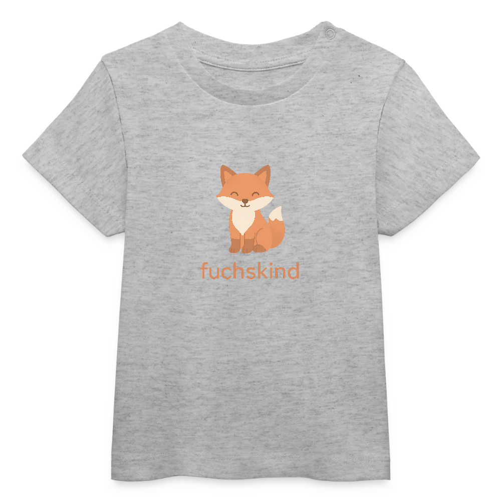 Baby Bio-T-Shirt "Fuchs" - Grau meliert