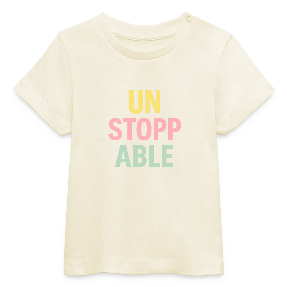 Baby Bio-T-Shirt "unstoppable" - Weißgrau