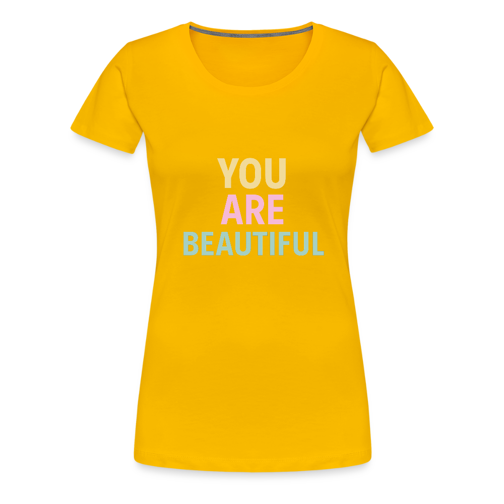 Frauen Premium T-Shirt "beautiful" - Sonnengelb
