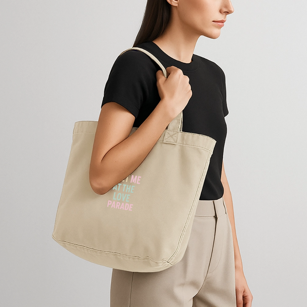 Vintage-Washed Shopper "loveparade" - Vintage Sand 