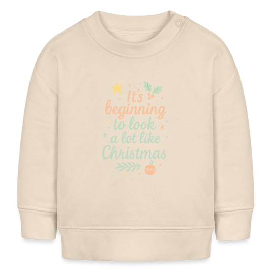 Kids Bio-Sweatshirt "It's beginning to look like Christmas" - Weißgrau
